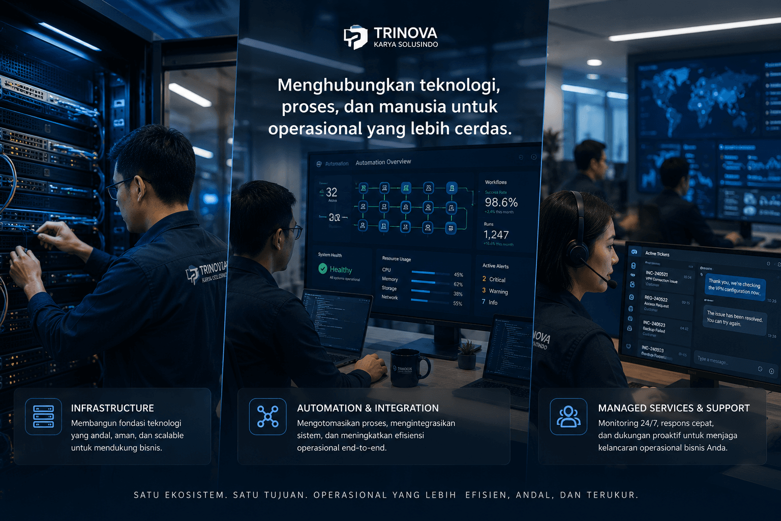 Diskusi enterprise operations dan system integration bersama tim Trinova