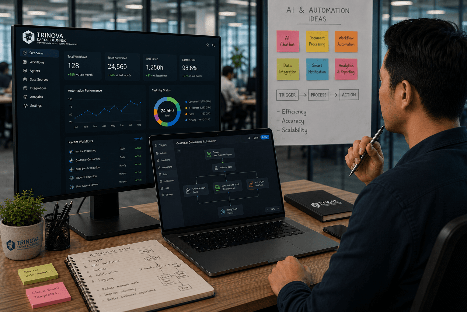 Engineer Trinova menangani infrastruktur jaringan dan server enterprise